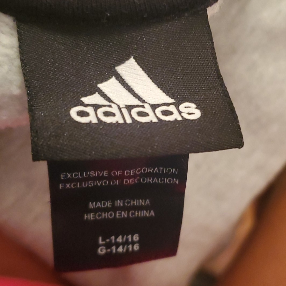 Adidas Gray Sweatshirt size 14/16 - Picture 3 of 4